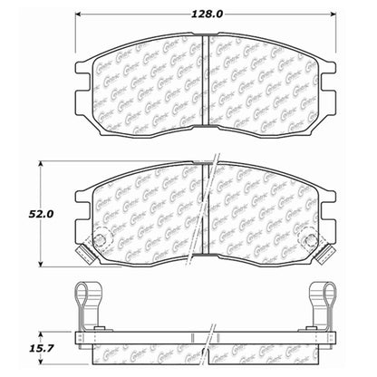Centric Parts Disc Brake Pad Set Premium Semi-Metallic with Shims for 1990-2005 Chrysler Sebring, Dodge Avenger 300.04840