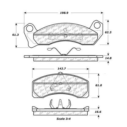Centric Parts Disc Brake Pad Set with High Performance Shims 300.04990
