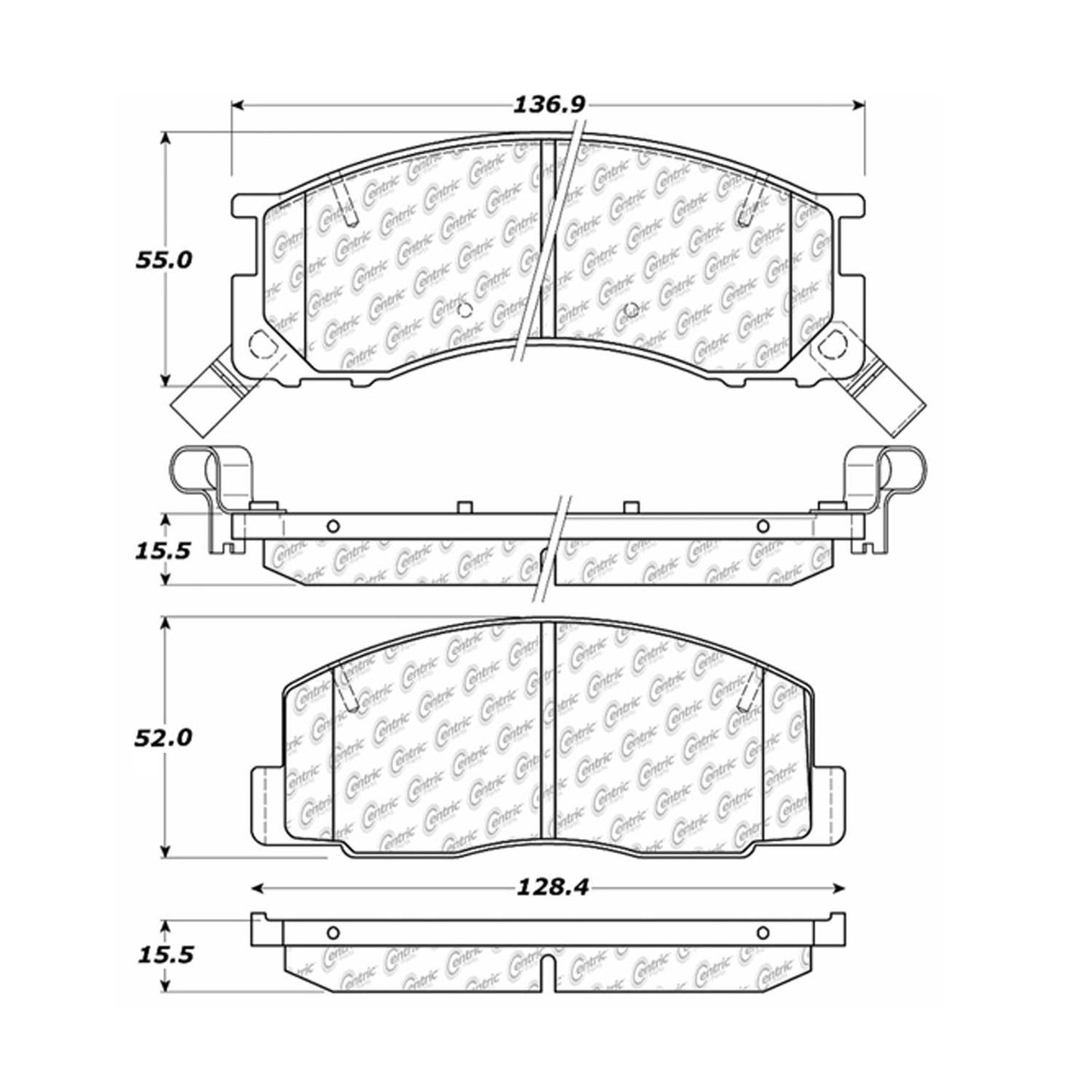 Stoptech Centric Centric Premium Brake Pads 300.05000
