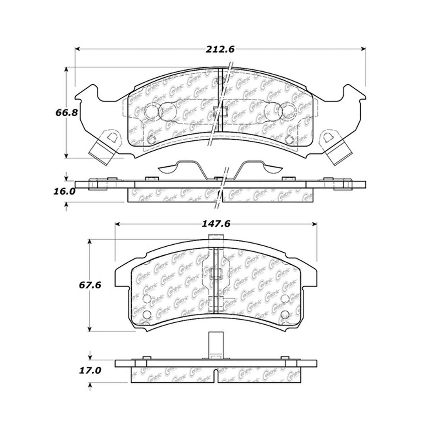 Centric Parts Disc Brake Pad Set with High Performance Shims 300.05050