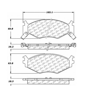 Centric Parts Disc Brake Pad Set Premium Semi-Metallic with Shims and Hardware for 1991-1995 Chrysler Daytona LeBaron Town & Country Dodge Caravan Grand Caravan Spirit Plymouth Acclaim Grand Voyager Voyager 300.05220