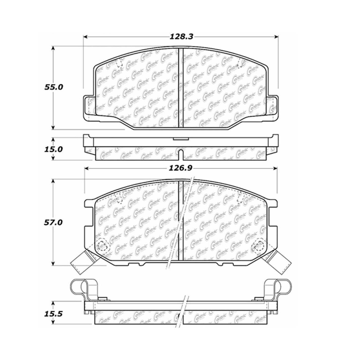Stoptech Centric Centric Premium Brake Pads 300.05270