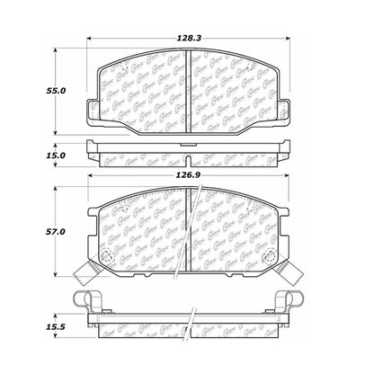 Centric Parts Disc Brake Pad Set Premium Semi-Metallic with Shims and Hardware for 1991-1997 Toyota Previa 300.05270