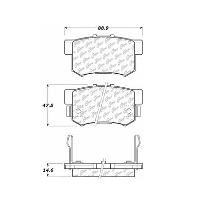 Centric Parts Disc Brake Pad Set Premium Semi-Metallic with Shims and Hardware Part 300.05370