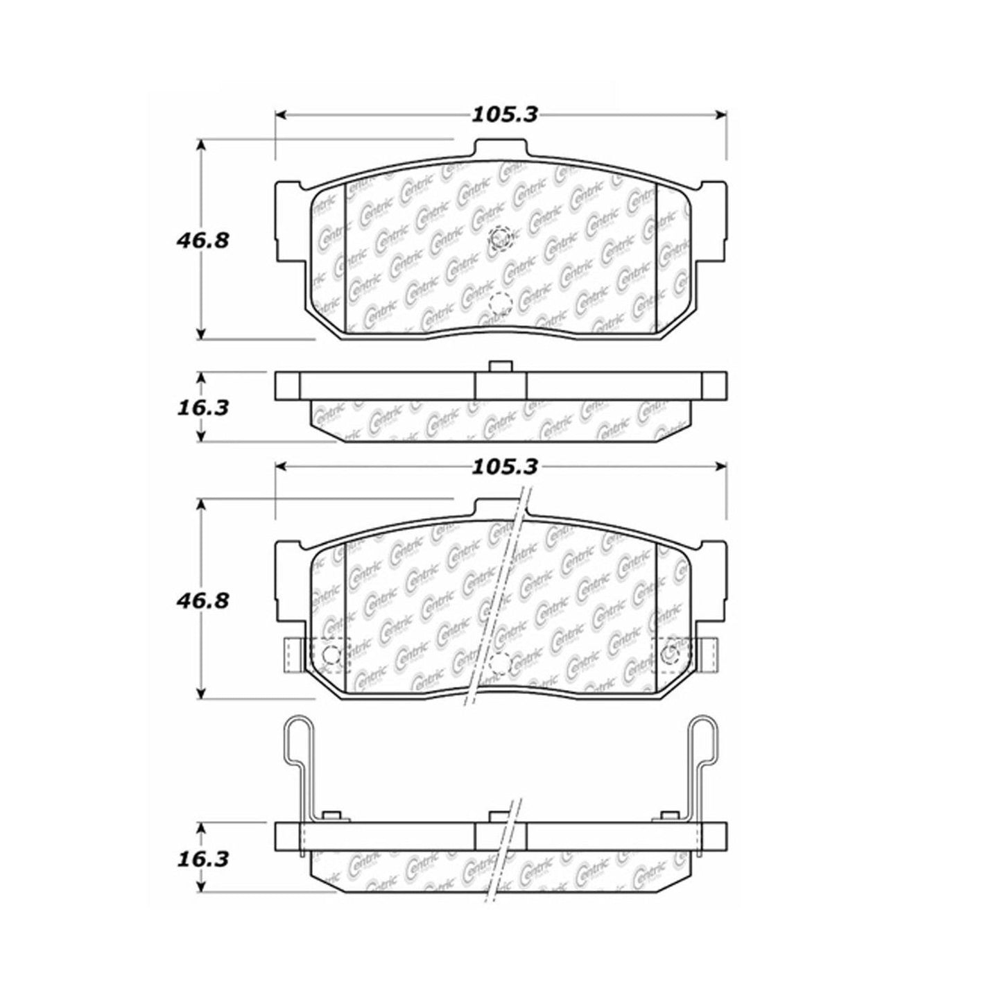 Centric Parts Disc Brake Pad Set Premium Ceramic with High Performance Shims 300.05400