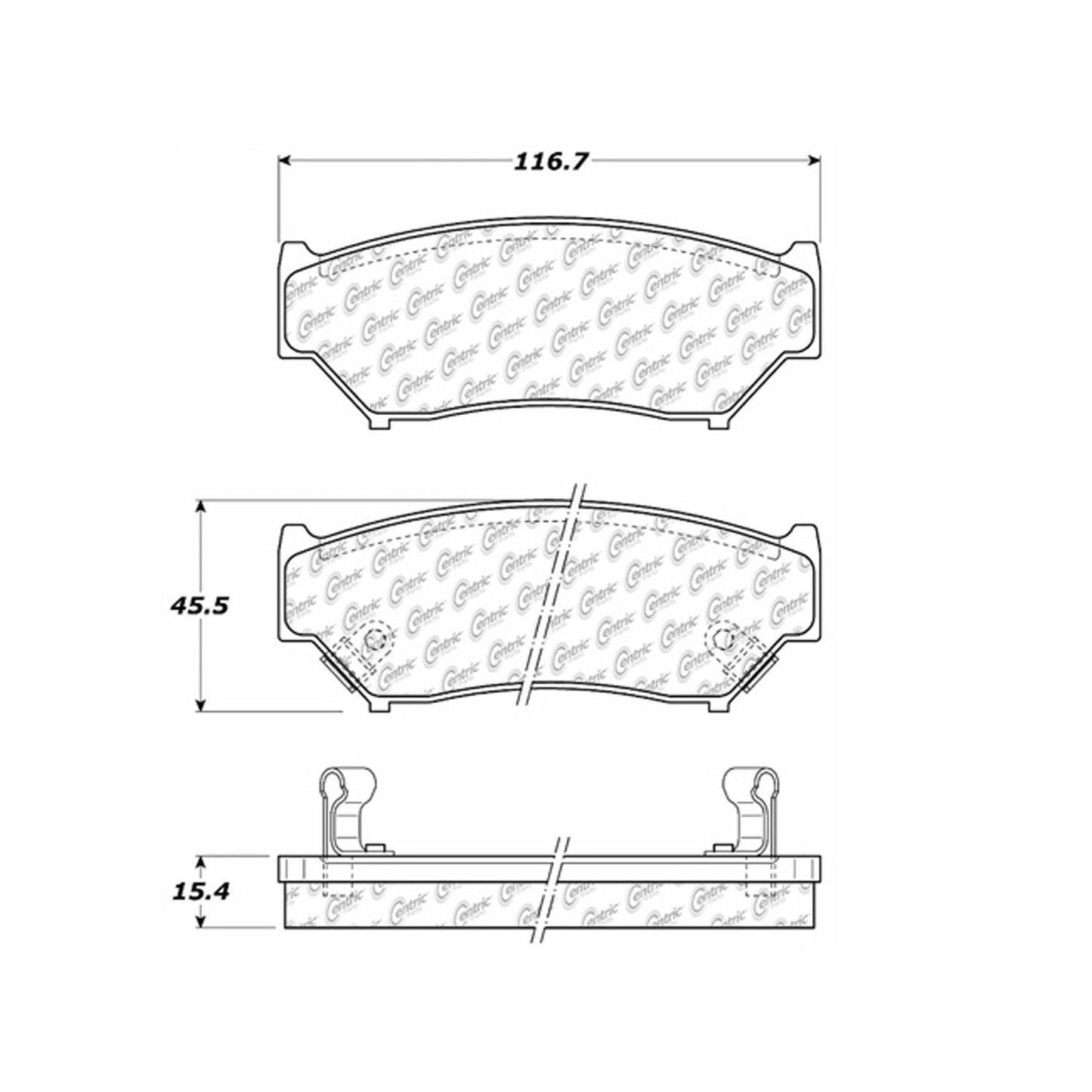 Centric Parts Disc Brake Pad Set Premium Semi-Metallic with Shims for 1996-2004 Chevrolet Tracker Geo Tracker Suzuki Sidekick Vitara 300.05560