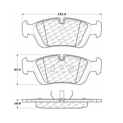 Centric Parts Disc Brake Pad Set Premium Semi-Metallic with Shims for 1992-2006 BMW 3 Series 300.05580