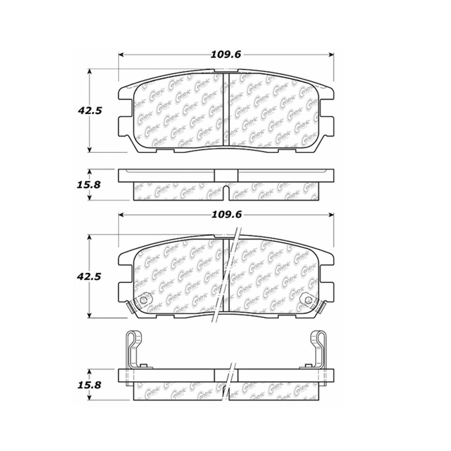 Stoptech Centric Centric Premium Brake Pads 300.05800