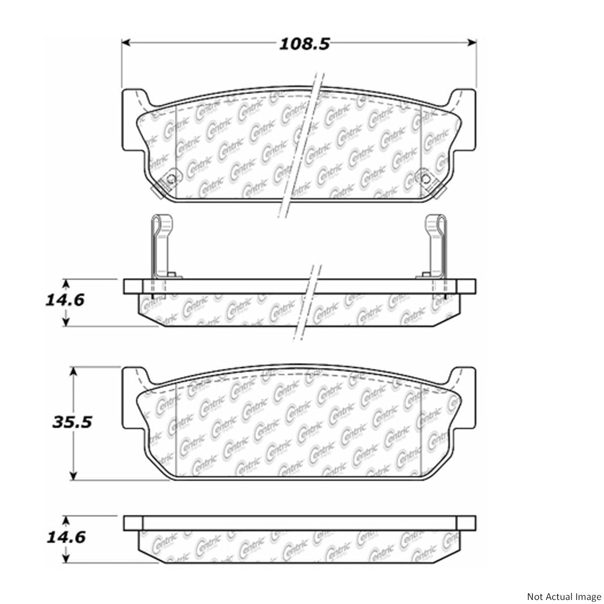 Centric Parts Disc Brake Pad Set Premium Semi-Metallic with Shims and Hardware 300.05880