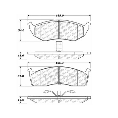 Centric Parts Disc Brake Pad Set Premium Semi-Metallic with Shims for 1993-2002 Chrysler Vehicles 300.05910