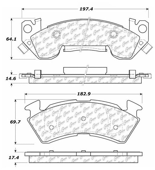 Centric Parts Disc Brake Pad Set Premium Semi-Metallic with Shims and Hardware for 1994-1996 Chevrolet Caprice 300.06141