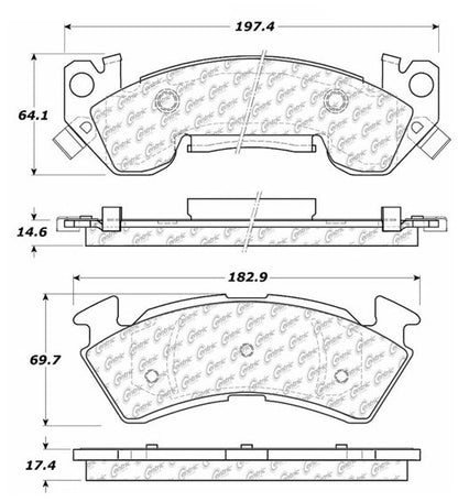 Centric Parts Disc Brake Pad Set Premium Semi-Metallic with Shims and Hardware for 1994-1996 Chevrolet Caprice 300.06141