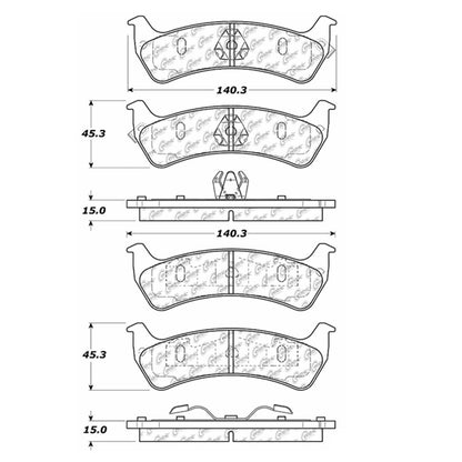 Centric Parts Disc Brake Pad Set with High Performance Shims 300.06250
