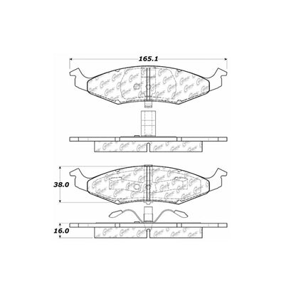 Centric Parts Disc Brake Pad Set Premium Semi-Metallic with Shims and Hardware 300.06330