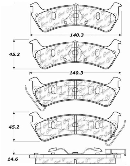 Stoptech Centric Premium Semi-Metallic Brake Pads w/Shims and Hardware - Rear 300.06640