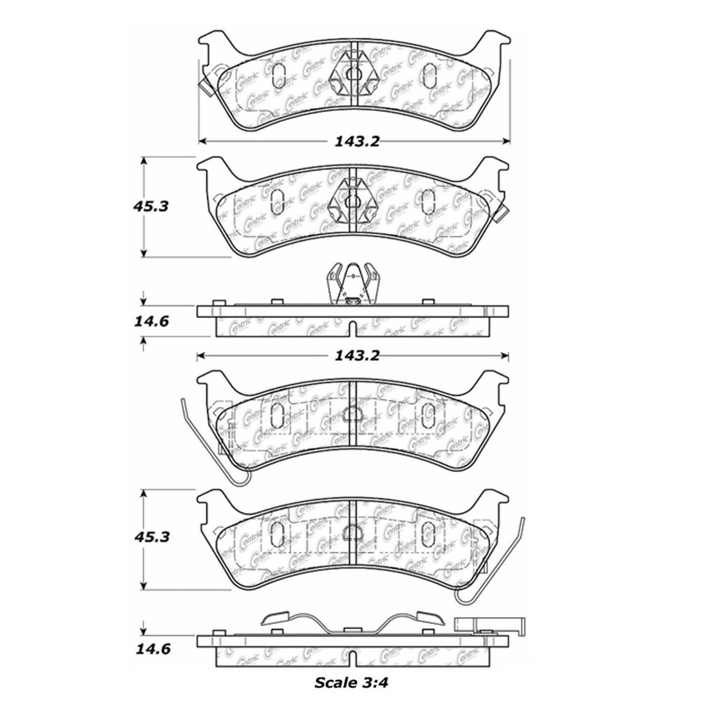 Stoptech Centric Centric Premium Brake Pads 300.06660
