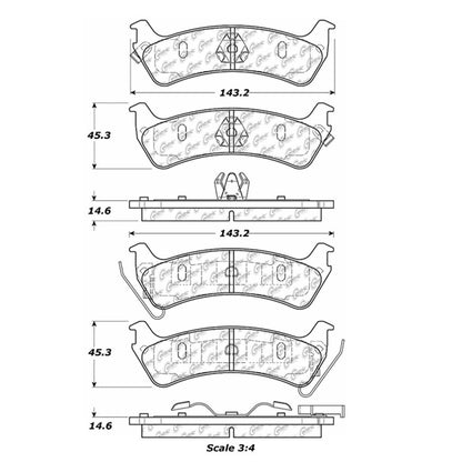 Centric Parts Disc Brake Pad Set Premium Semi-Metallic with Shims for 1994-1998 Jeep Grand Cherokee 300.06660