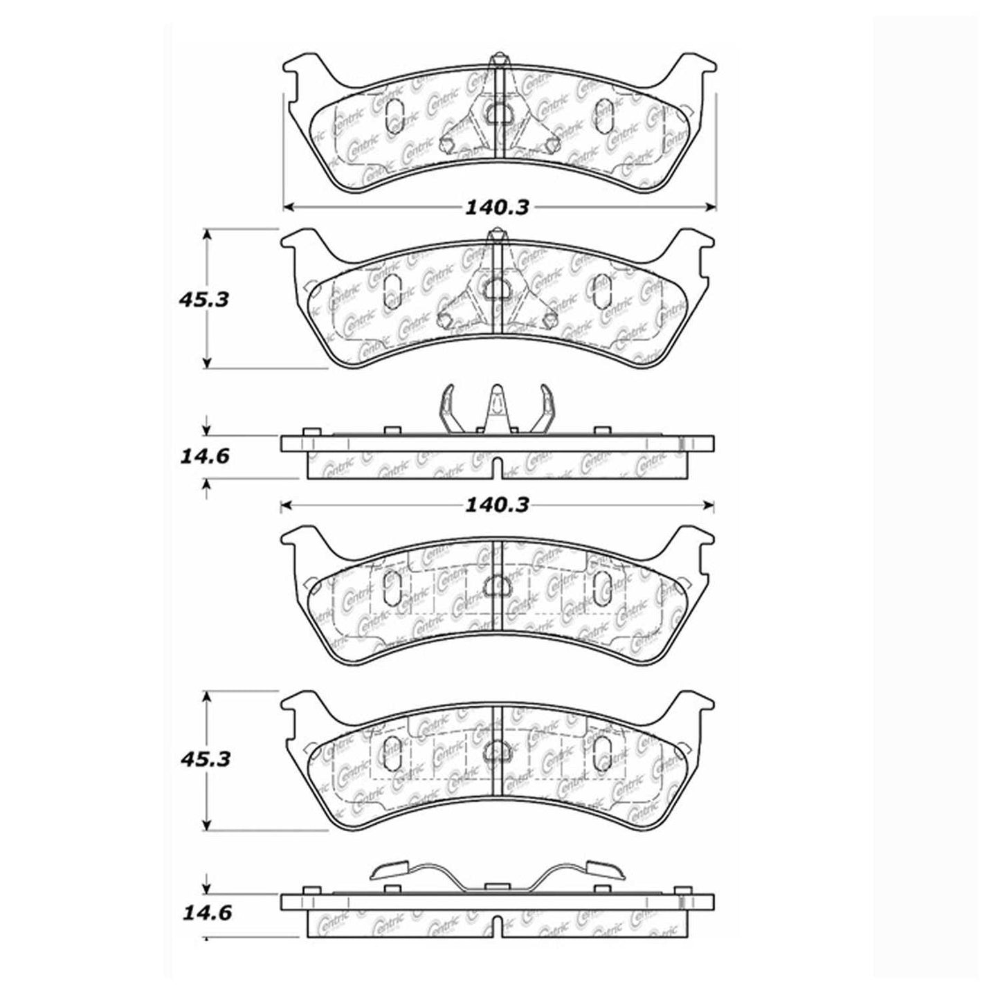 Centric Parts Disc Brake Pad Set Premium Semi-Metallic with Shims for 1995-2002 Ford Explorer, Ranger, Mercury Mountaineer 300.06670