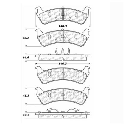 Centric Parts Disc Brake Pad Set Premium Semi-Metallic with Shims for 1995-2002 Ford Explorer, Ranger, Mercury Mountaineer 300.06670