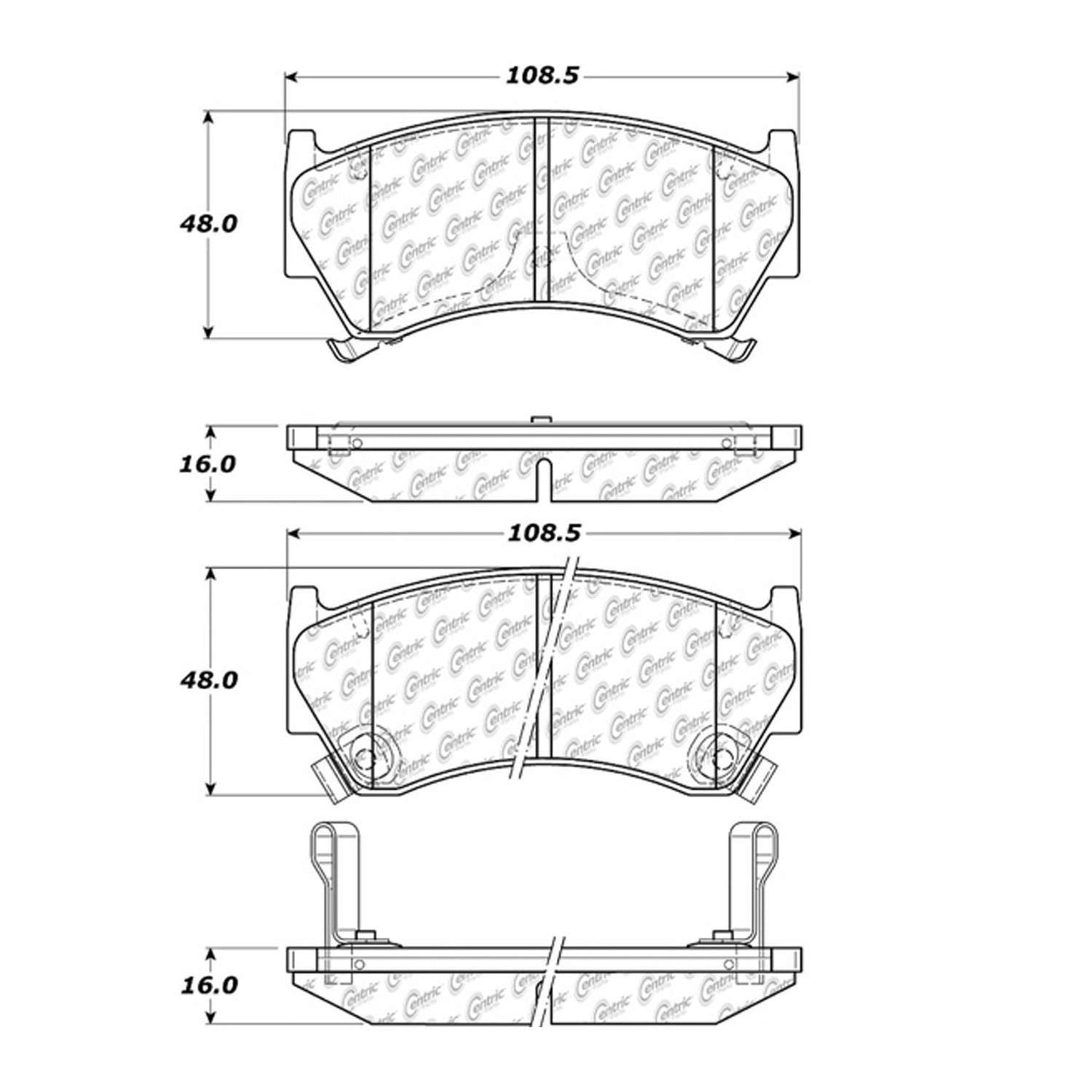 Centric Parts Disc Brake Pad Set with High Performance Shims 300.06680