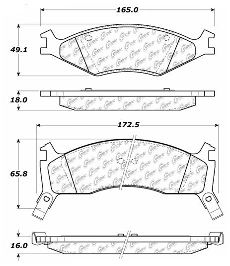 Centric Parts Disc Brake Pad Set with High Performance Shims for Passenger Cars and Light Duty Trucks 300.06700