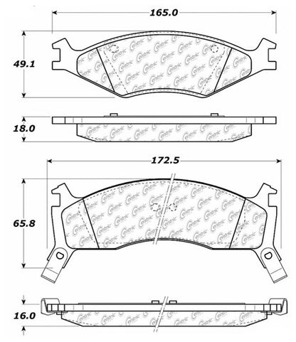 Centric Parts Disc Brake Pad Set with High Performance Shims for Passenger Cars and Light Duty Trucks 300.06700