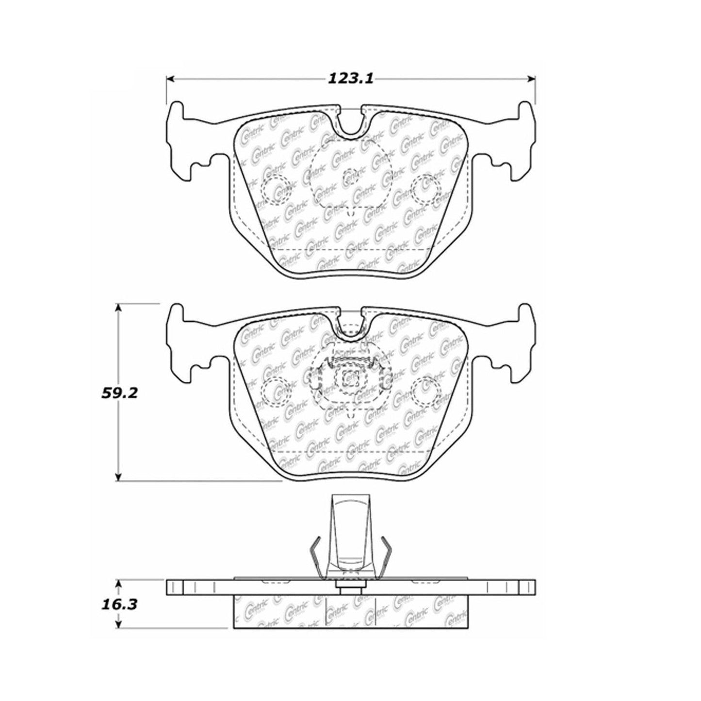 Centric Parts Disc Brake Pad Set Premium Semi-Metallic with Shims for 2001-2006 BMW 3 Series 300.06830