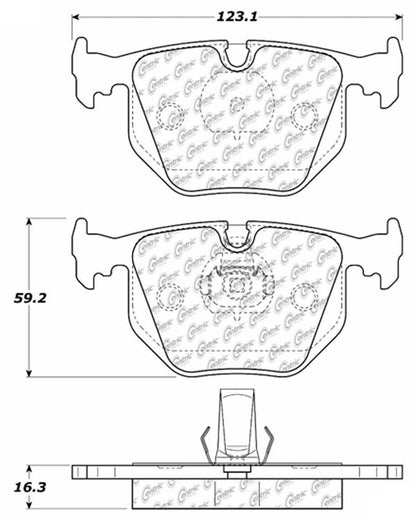 Centric Parts Disc Brake Pad Set Premium Semi-Metallic with Shims and Hardware for 2004-2010 BMW 5 Series 300.06831