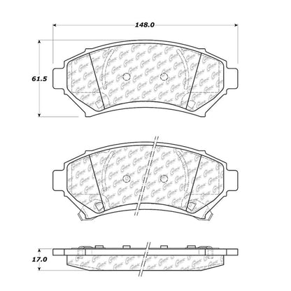 Stoptech Centric 99-04 Chevrolet Impala / 05 Impala SS Front Centric Premium Brake Pads 300.06990