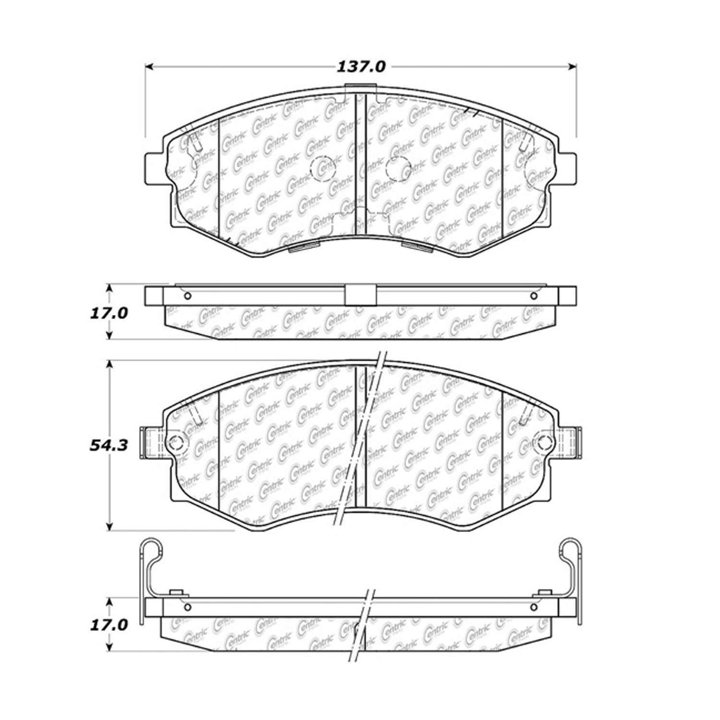 Stoptech Centric 81-98 Nissan 240SX Front Centric Premium Brake Pads 300.07000