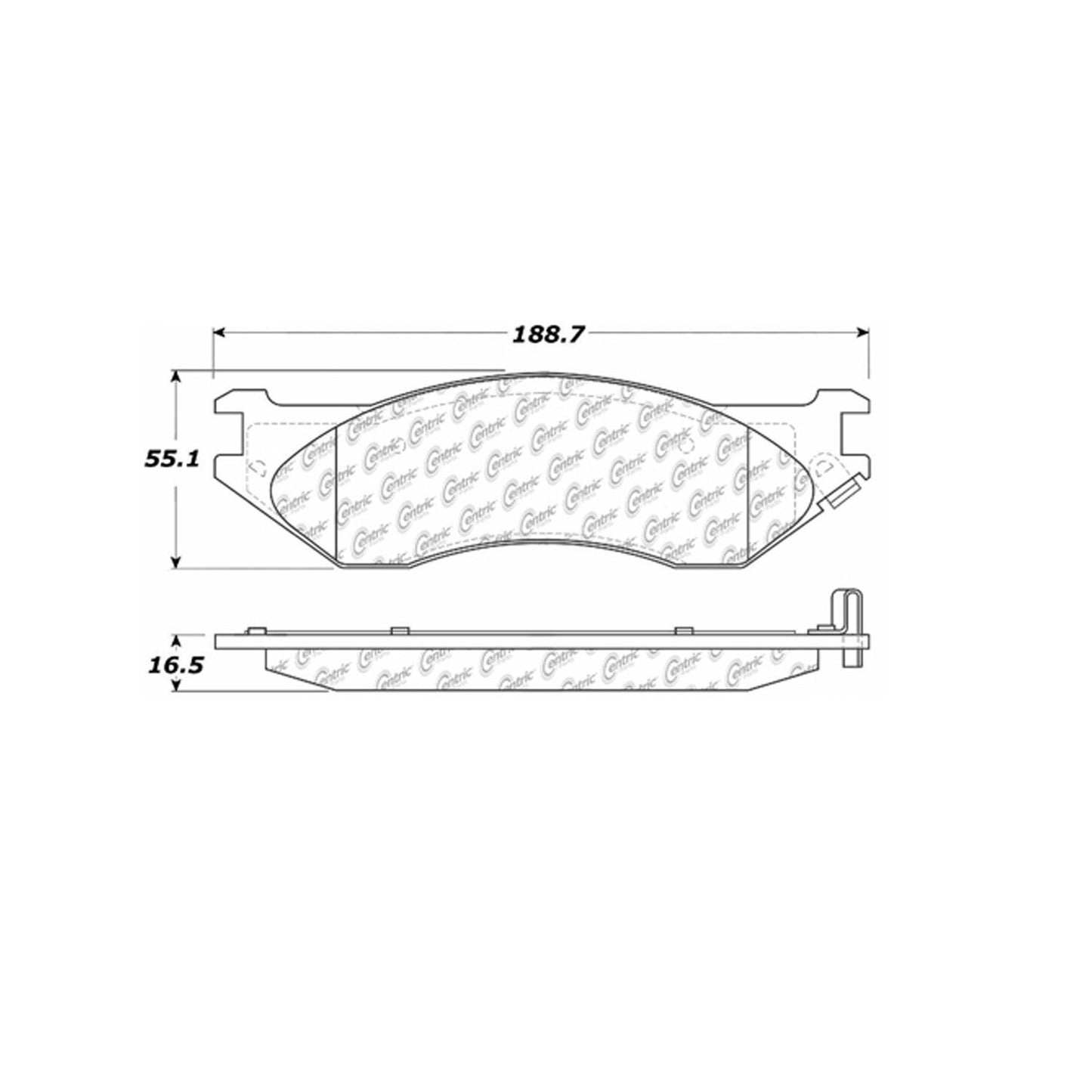 Centric Parts Disc Brake Pad Set Premium Semi-Metallic with Shims for 1998-2004 Dodge Ram B1500, Ram 1500, Ram 1500 Van, Ford Expedition, F-150, F-250, Lincoln Navigator