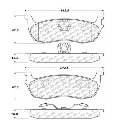 Centric Parts Premium Semi-Metallic Brake Pads with Shims and Hardware 300.07110