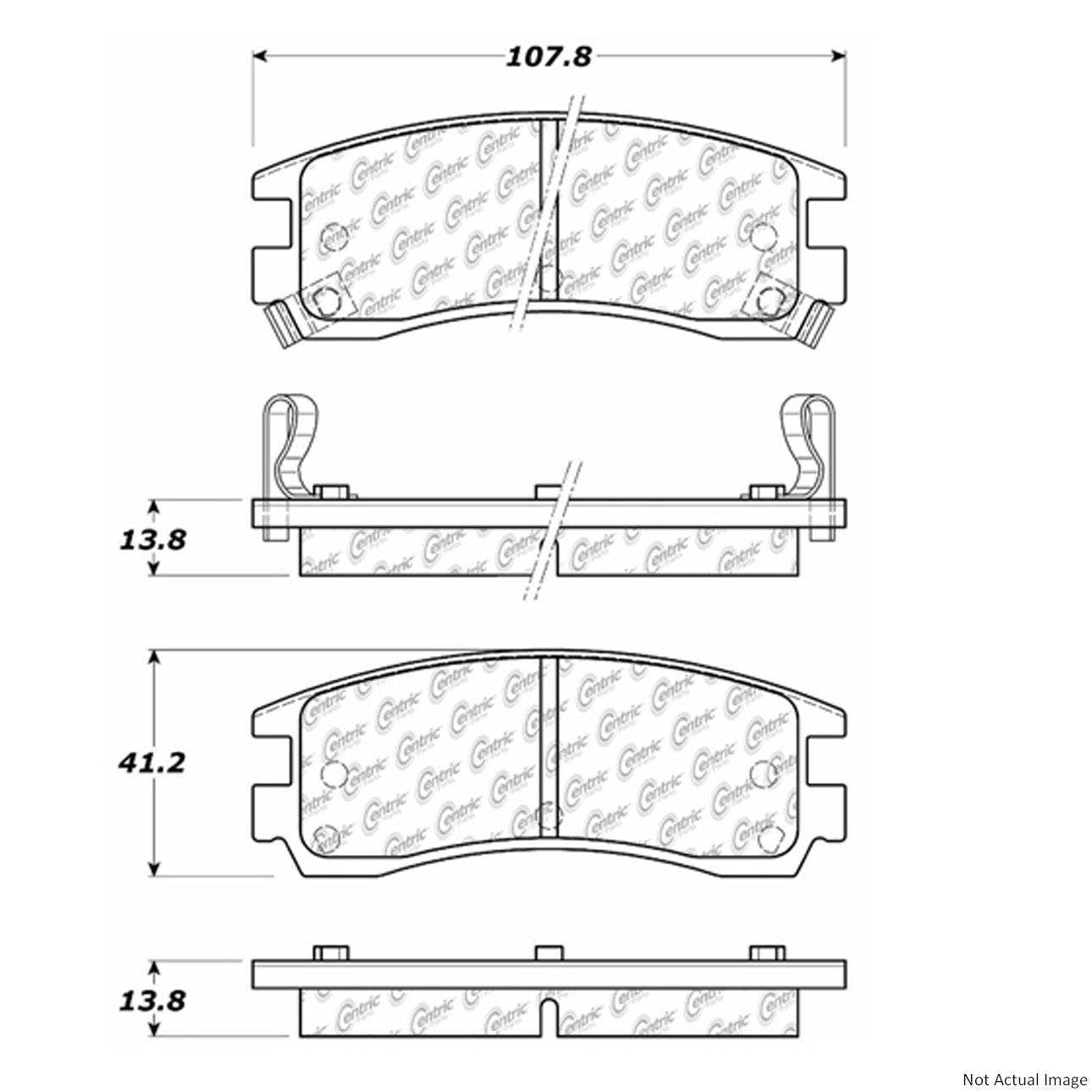 Centric Parts Premium Semi-Metallic Brake Pads with Shims and Hardware 300.07140