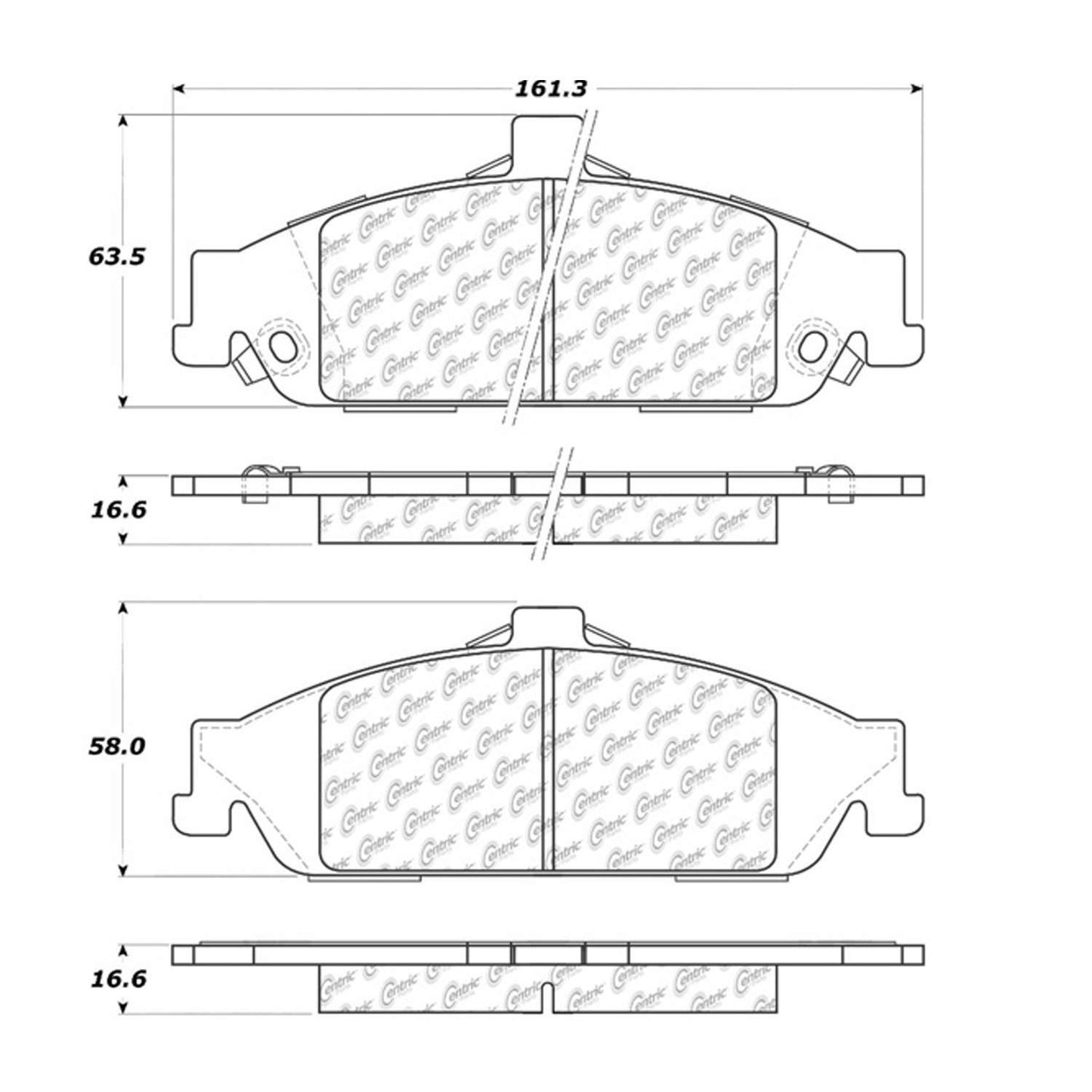 Centric Parts Disc Brake Pad Set Premium Semi-Metallic with Shims for 2005-2004 Chevrolet Malibu 300.07270