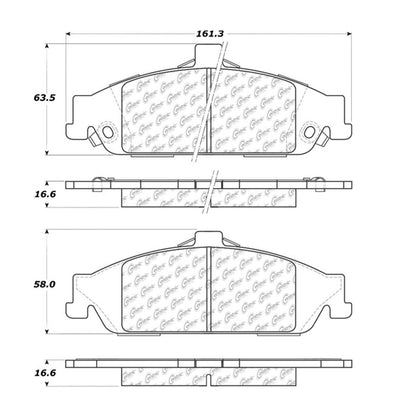 Centric Parts Disc Brake Pad Set Premium Semi-Metallic with Shims for 2005-2004 Chevrolet Malibu 300.07270