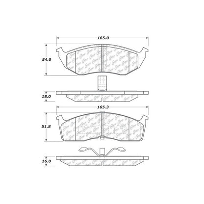Centric Parts Disc Brake Pad Set Premium Ceramic with High Performance Shims 300.07300