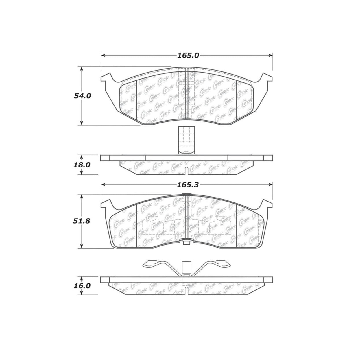 Stoptech Centric Centric Premium Brake Pads 300.07300
