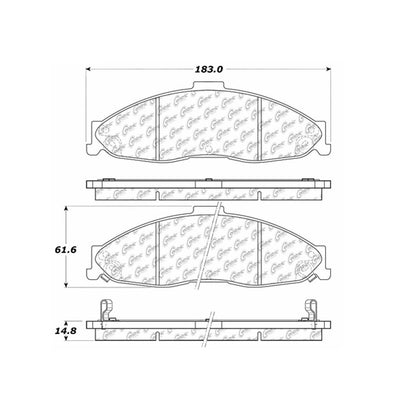 Centric Parts Disc Brake Pad Set Premium Semi-Metallic with Shims and Hardware for 1998-2002 Chevrolet Camaro Pontiac Firebird 300.07490