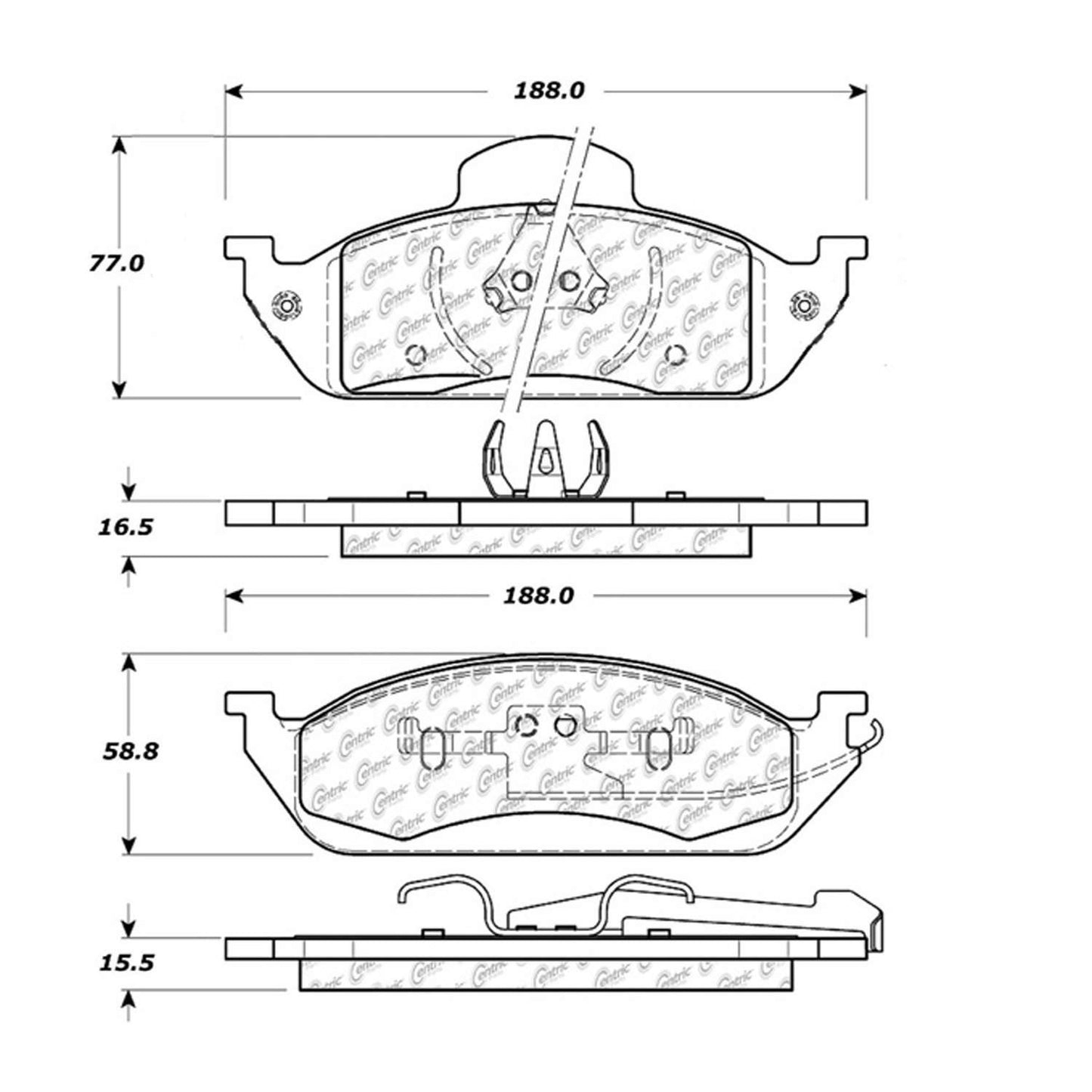 Stoptech Centric Centric Premium Brake Pads 300.07600