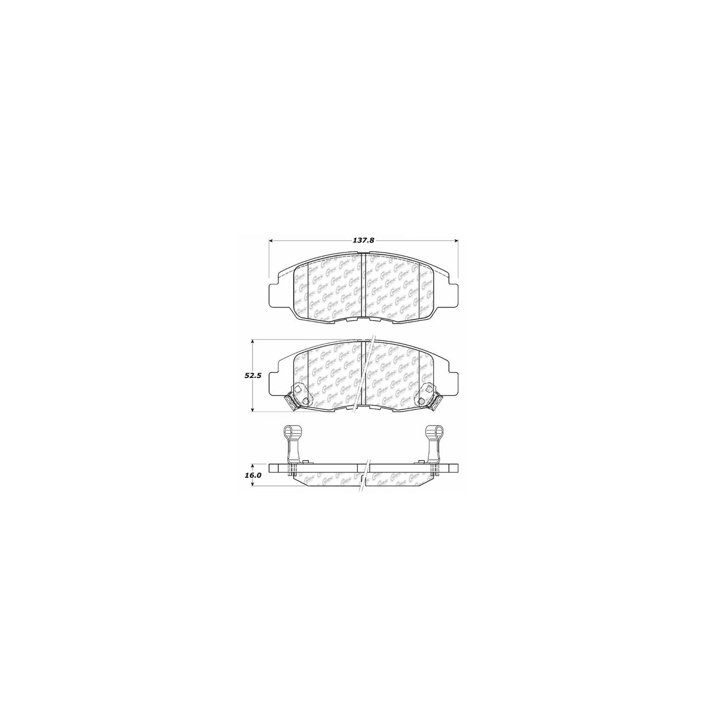 Centric Parts Disc Brake Pad Set Premium Ceramic with High Performance Shims 300.07640