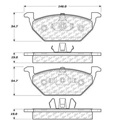 Centric Parts Premium Semi-Metallic Brake Pads with Shims and Hardware 300.07680