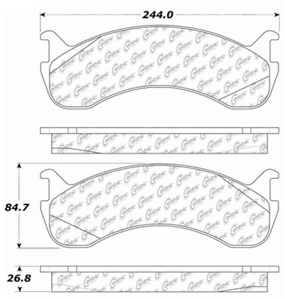 Centric Parts Disc Brake Pad Set Premium Semi-Metallic with Shims for 2003-2019 Ford F53 Bounder 300.07861