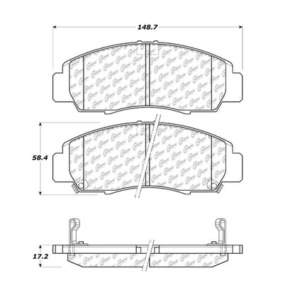Centric Parts Disc Brake Pad Set Premium Semi-Metallic with Shims for Acura CL 2003-2001 300.07870