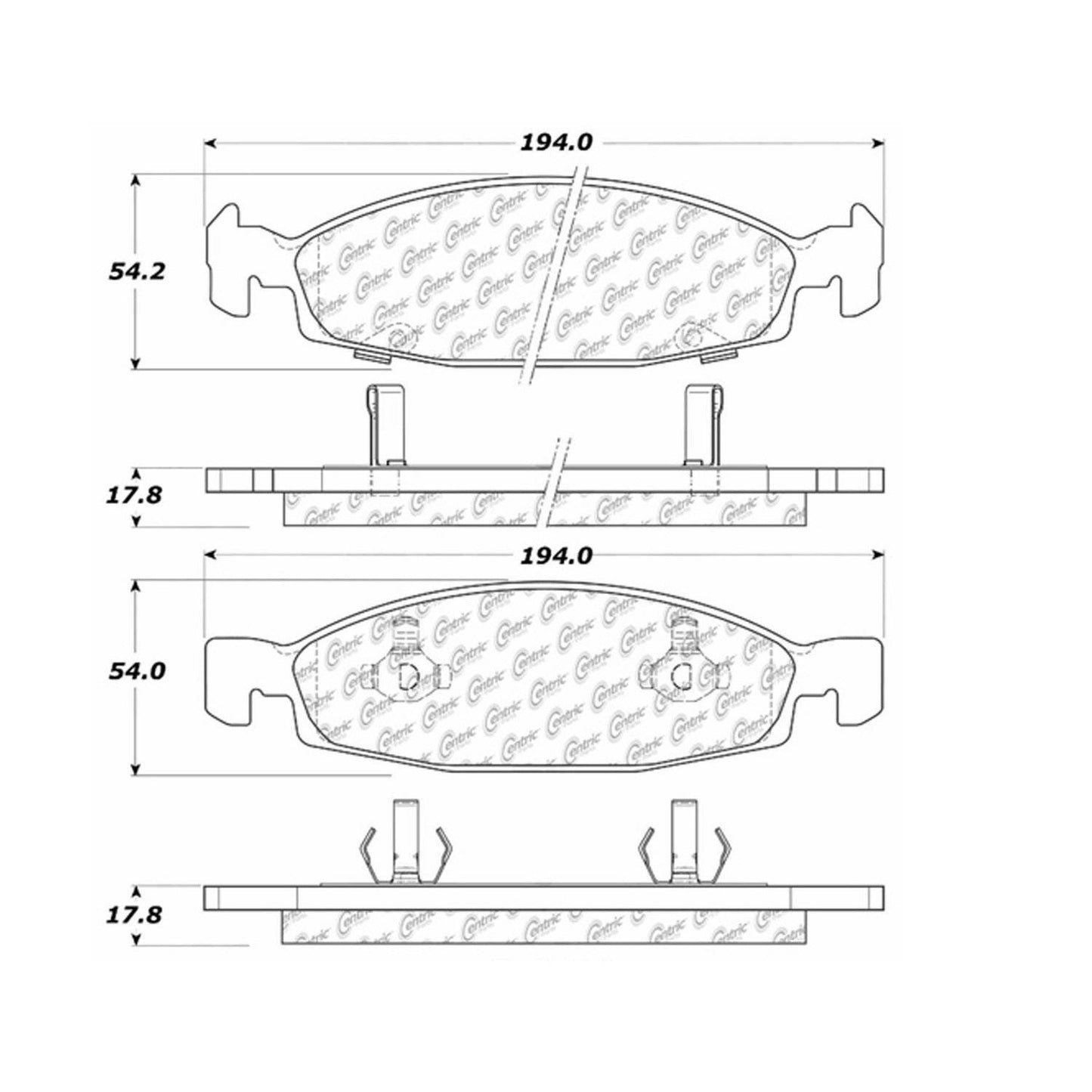 Centric Parts Disc Brake Pad Set Premium Semi-Metallic with Shims for 1999-2002 Jeep Grand Cherokee 300.07900