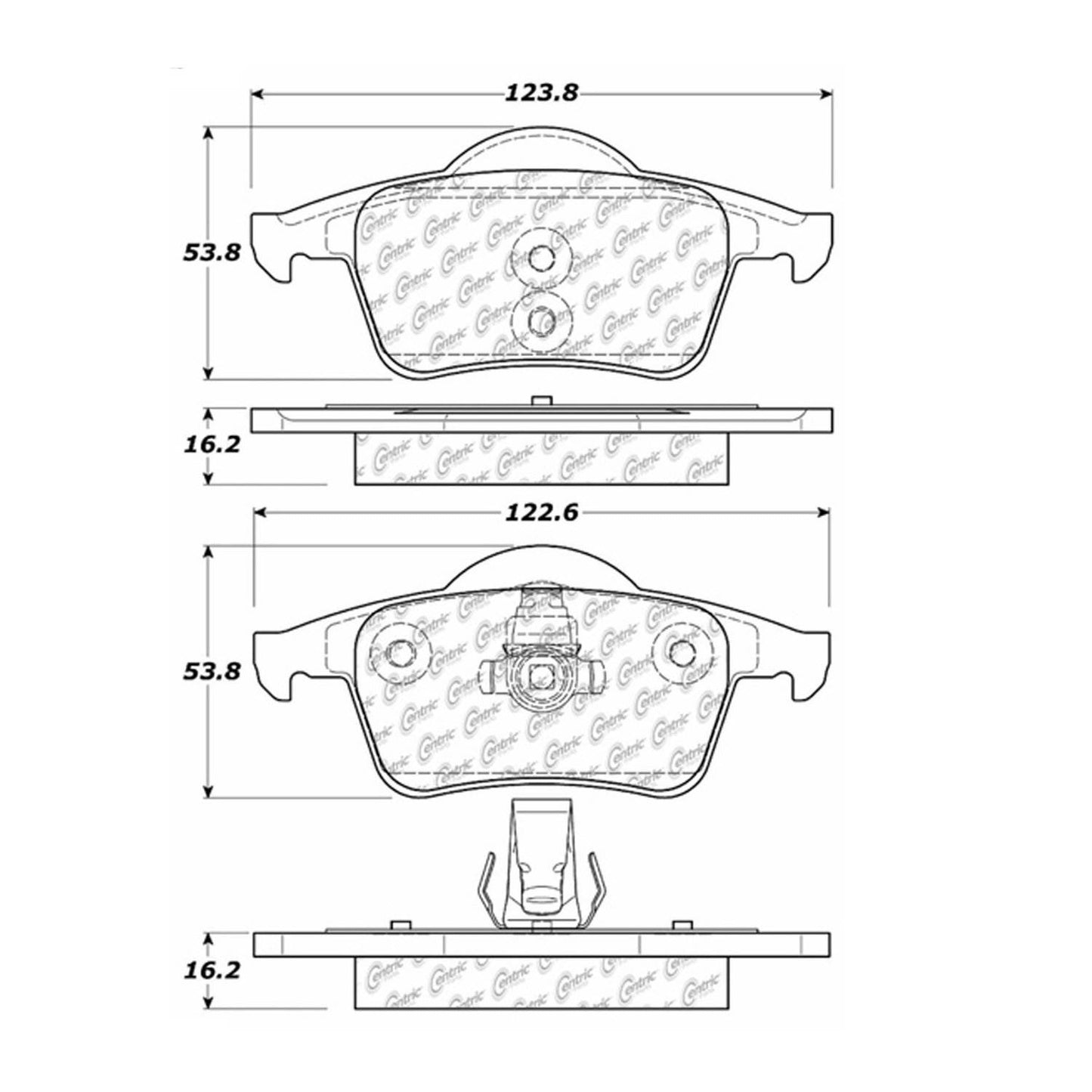 Centric Parts Disc Brake Pad Set Premium Semi-Metallic with Shims for 2001-2009 Volvo S60, 1999-2000 Volvo S70, 1999-2006 Volvo S80, 1999-2007 Volvo V70, 2003-2007 Volvo XC70 300.07950