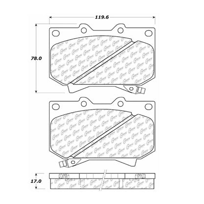 Centric Parts Disc Brake Pad Set Premium Semi-Metallic with Shims and Hardware for 2001-2002 Toyota Sequoia Tundra 300.08120
