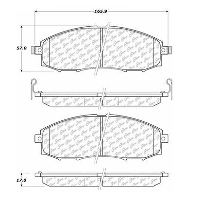 Centric Parts Disc Brake Pad Set Premium Semi-Metallic with Shims and Hardware 300.08300