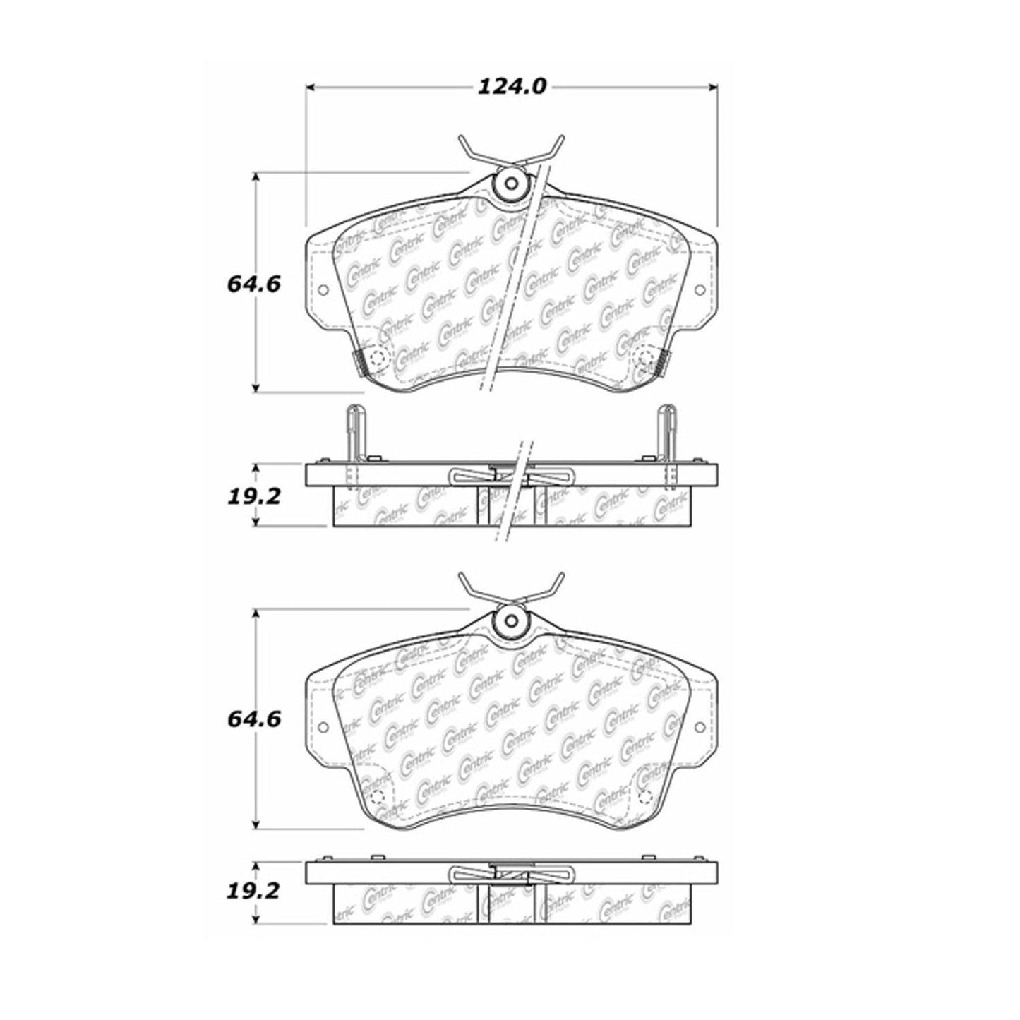 Centric Parts Disc Brake Pad Set Premium Semi-Metallic with Shims for 2001-2010 Chrysler PT Cruiser 300.08410