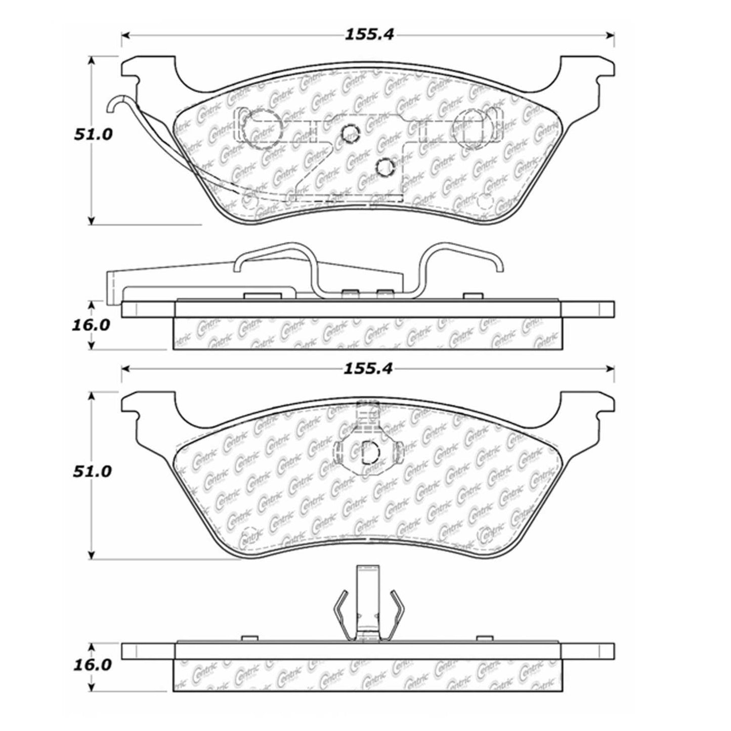 Stoptech Centric 01-07 Dodge Caravan/Grand Caravan (w Rear Disc) Rear Centric Premium Brake Pads 300.08580