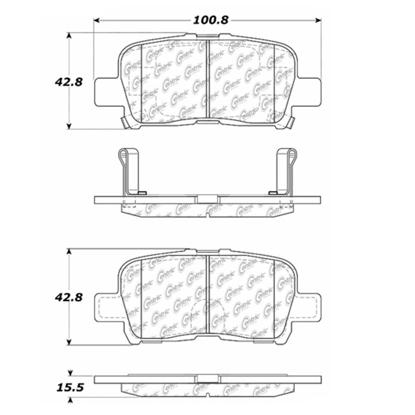 Centric Parts Disc Brake Pad Set Premium Semi-Metallic with Shims and Hardware 300.08650